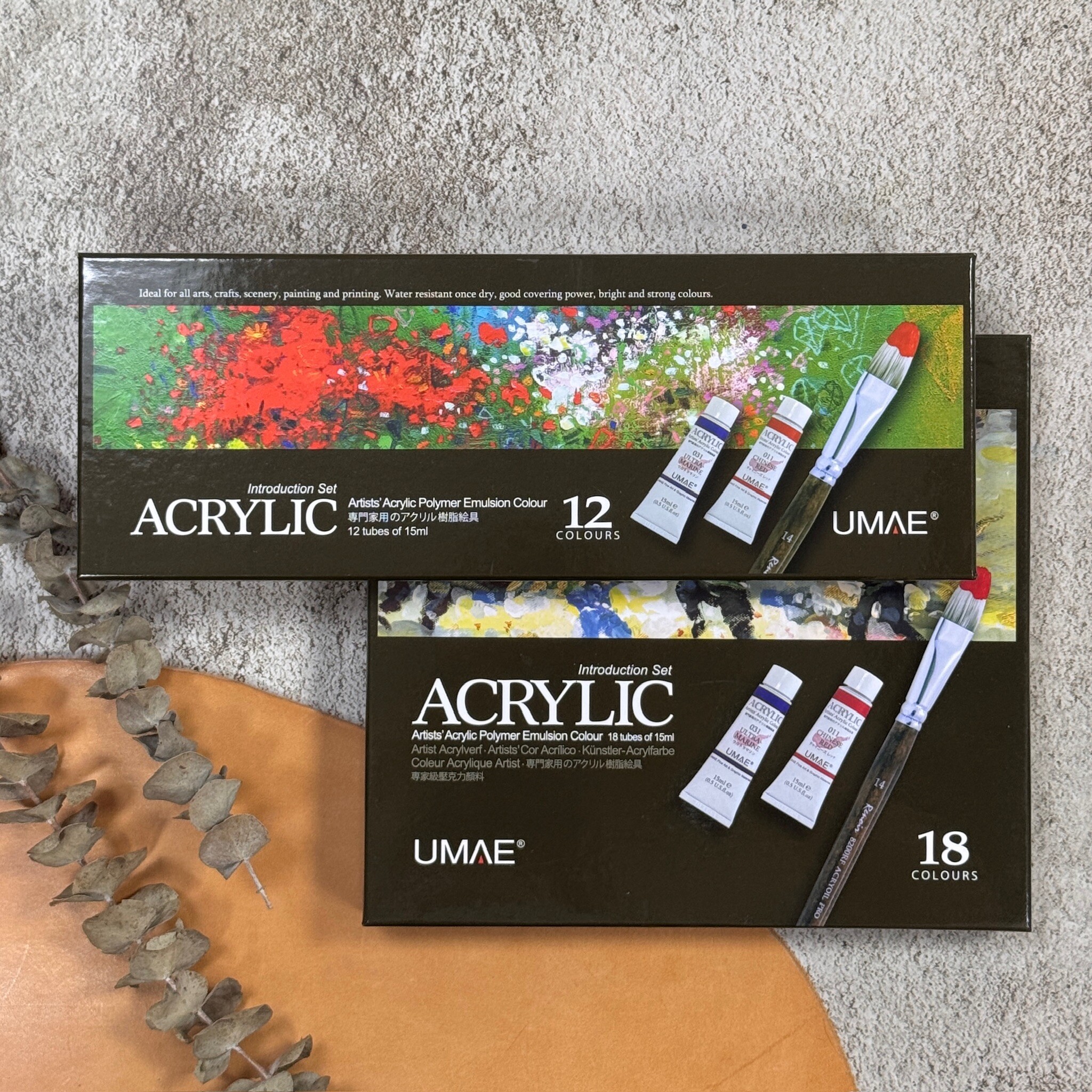 壓克力顏料 盒裝 15ml 12色/18色｜UMAE 奧馬