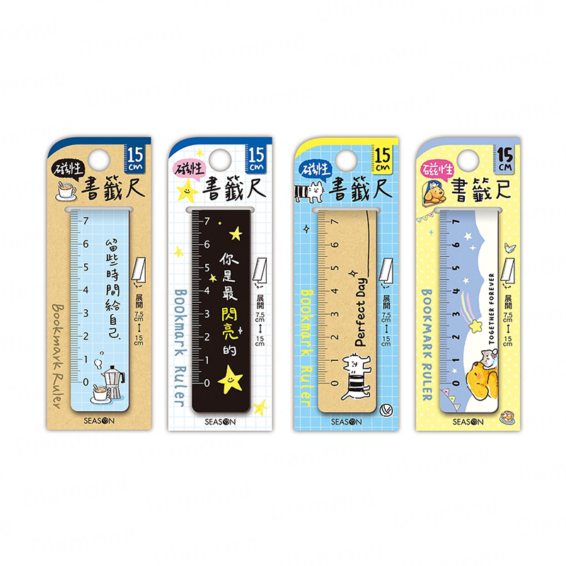 四季紙品 磁性書籤尺15cm 3入組【SC3501】