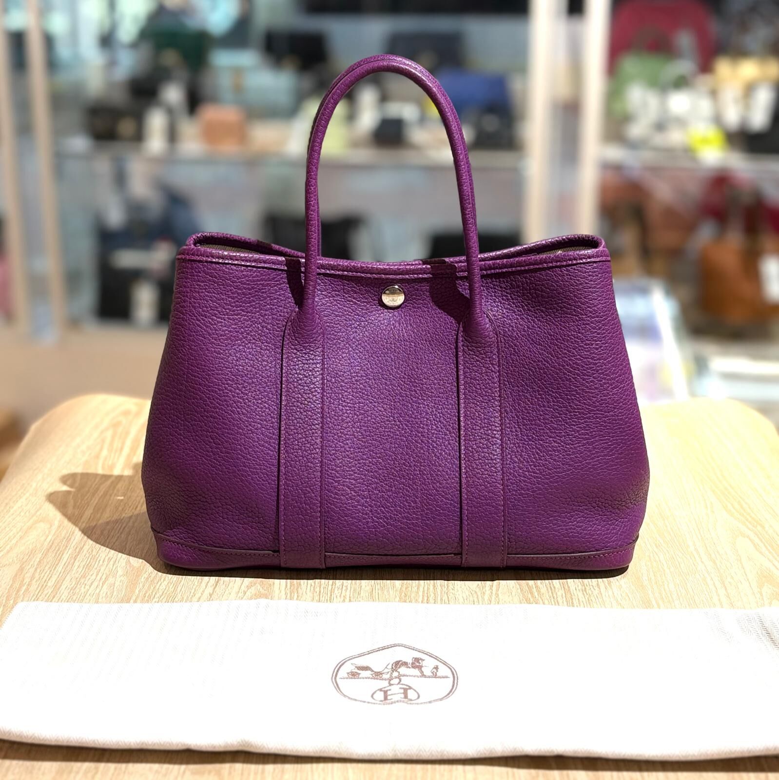 98%NEW二手HERMES GARDEN PARTY 30, P9海葵紫, Negonda皮, #GP30 #香榭站正品