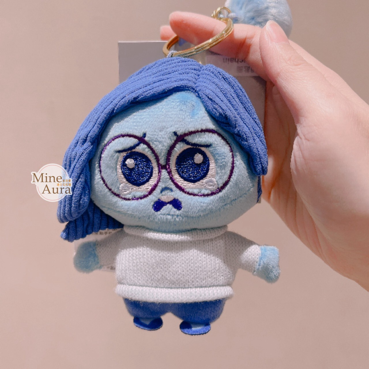 Q版 憂憂 Sadness 絨毛 鑰匙圈 吊飾 腦筋急轉彎 Inside Out -上海迪士尼樂園