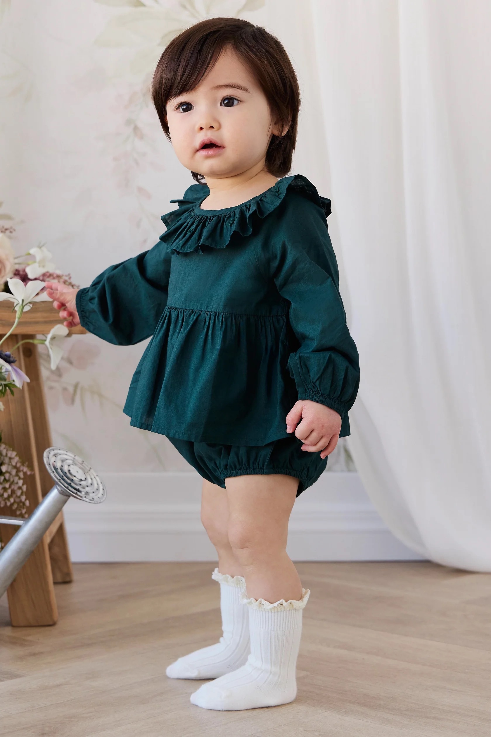 【預購】JAMIE KAY - Organic Cotton Hartlen Playsuit（Deep Fern）