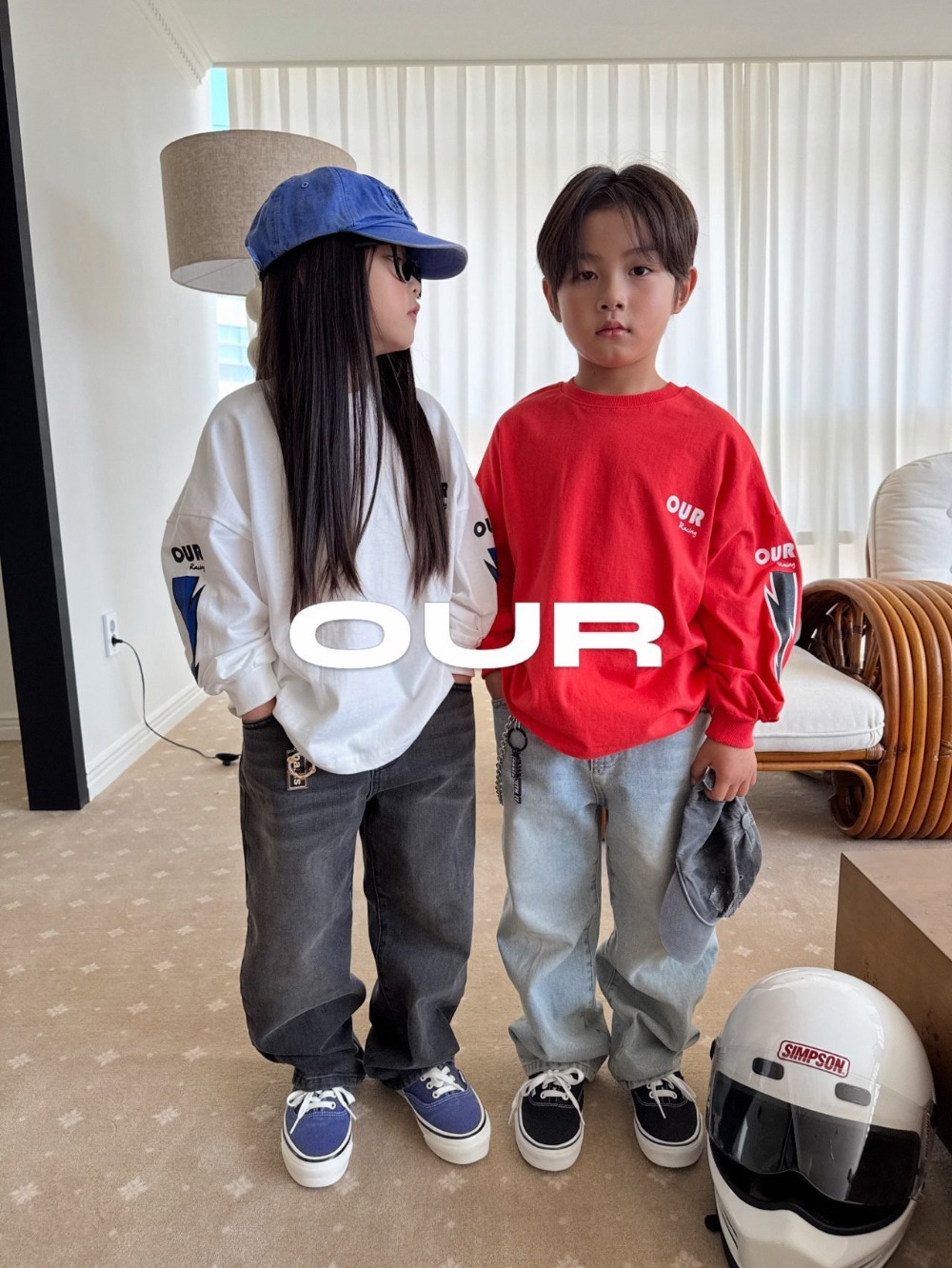 正韓秋our 三色閃電長袖上衣