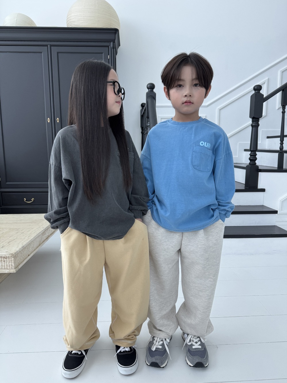 正韓秋our 縫線口袋長袖上衣