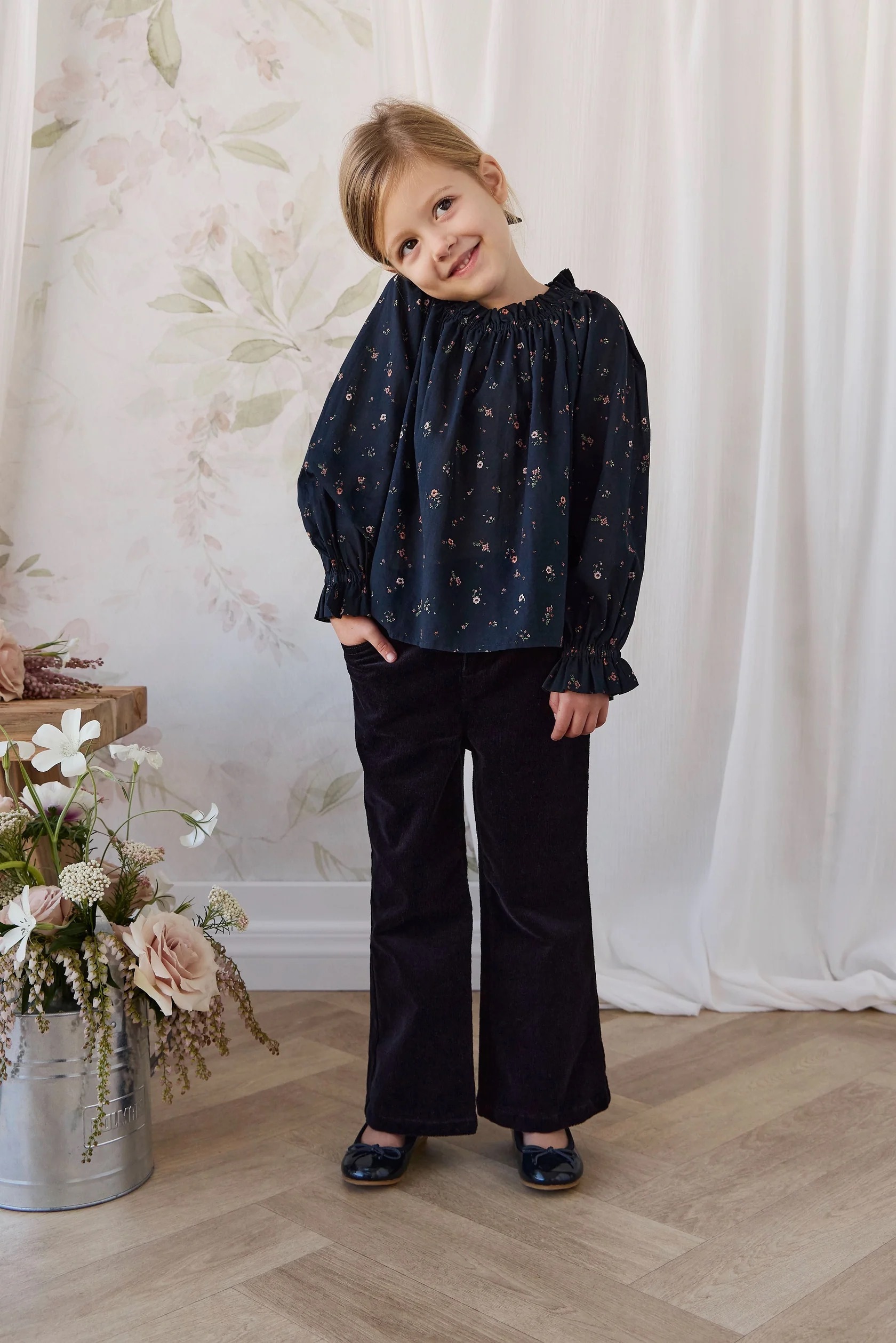 【預購】JAMIE KAY - Organic Cotton Acacia Blouse（Eloise Navy）