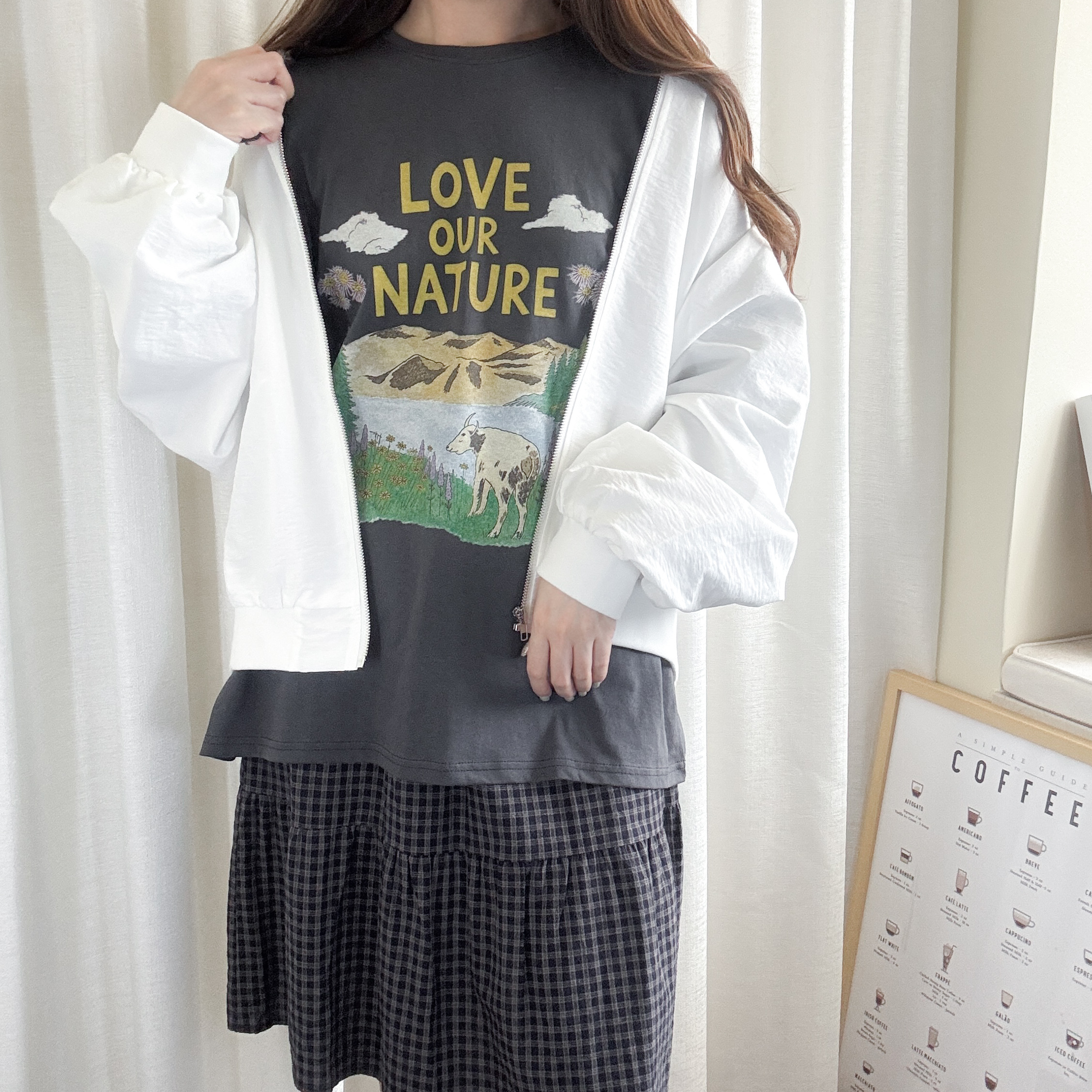 “Love our nature” oversize print tee