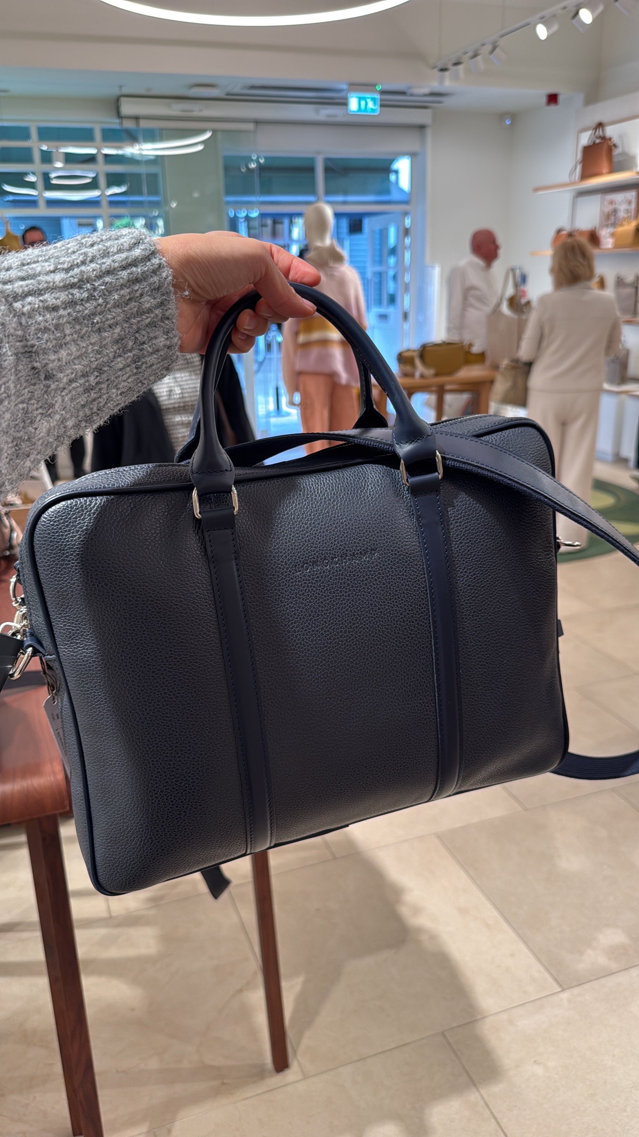 Longchamp le foulonne briefcase bag navy