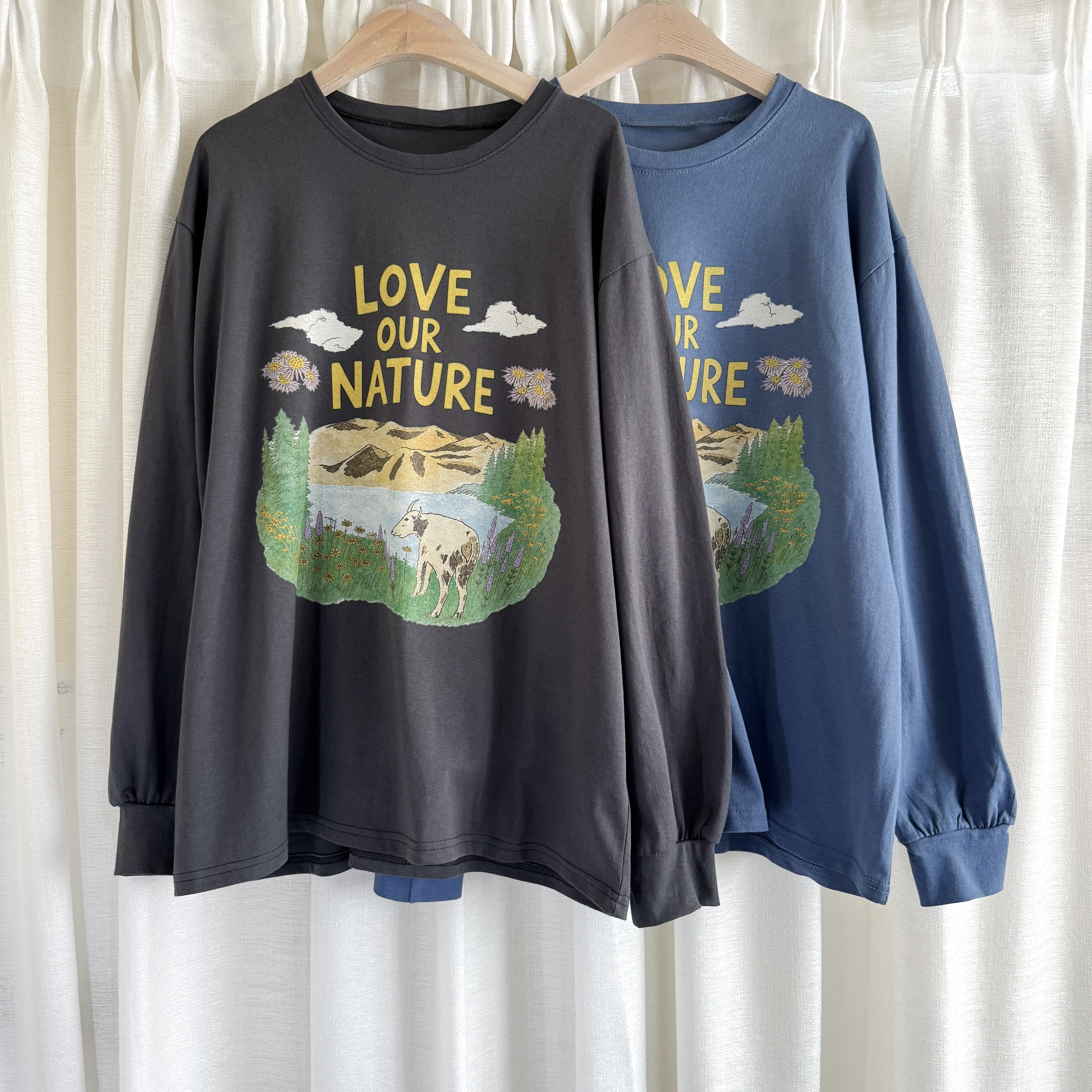“Love our nature” oversize print tee