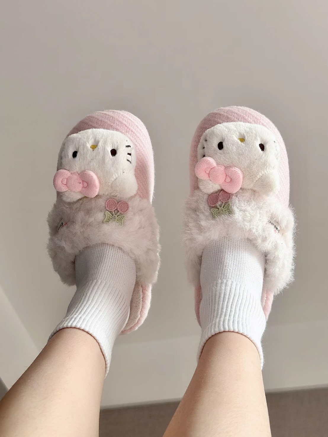 正版授權 SANRIO 三麗鷗 毛絨 居家棉拖鞋
