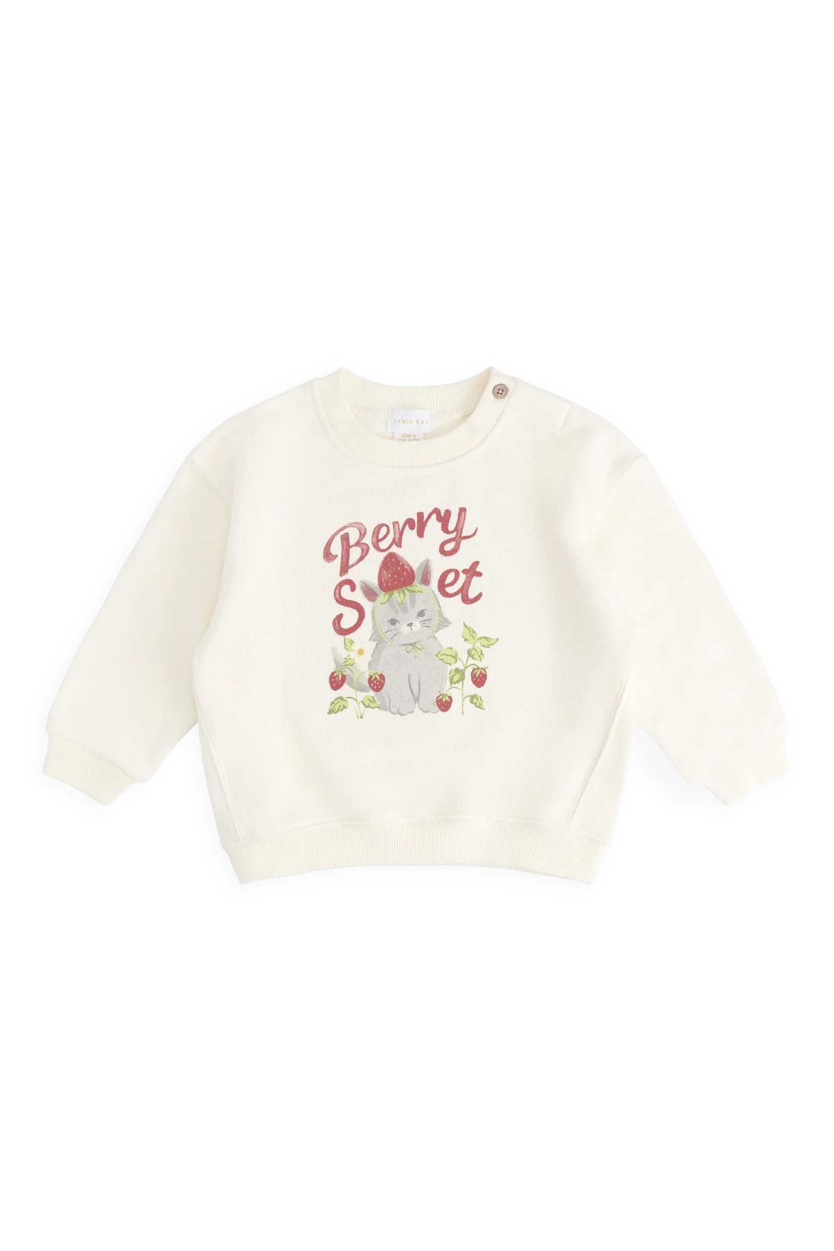 【預購】JAMIE KAY - Organic Cotton Rhea Sweatshirt（Berry Cat Egret）