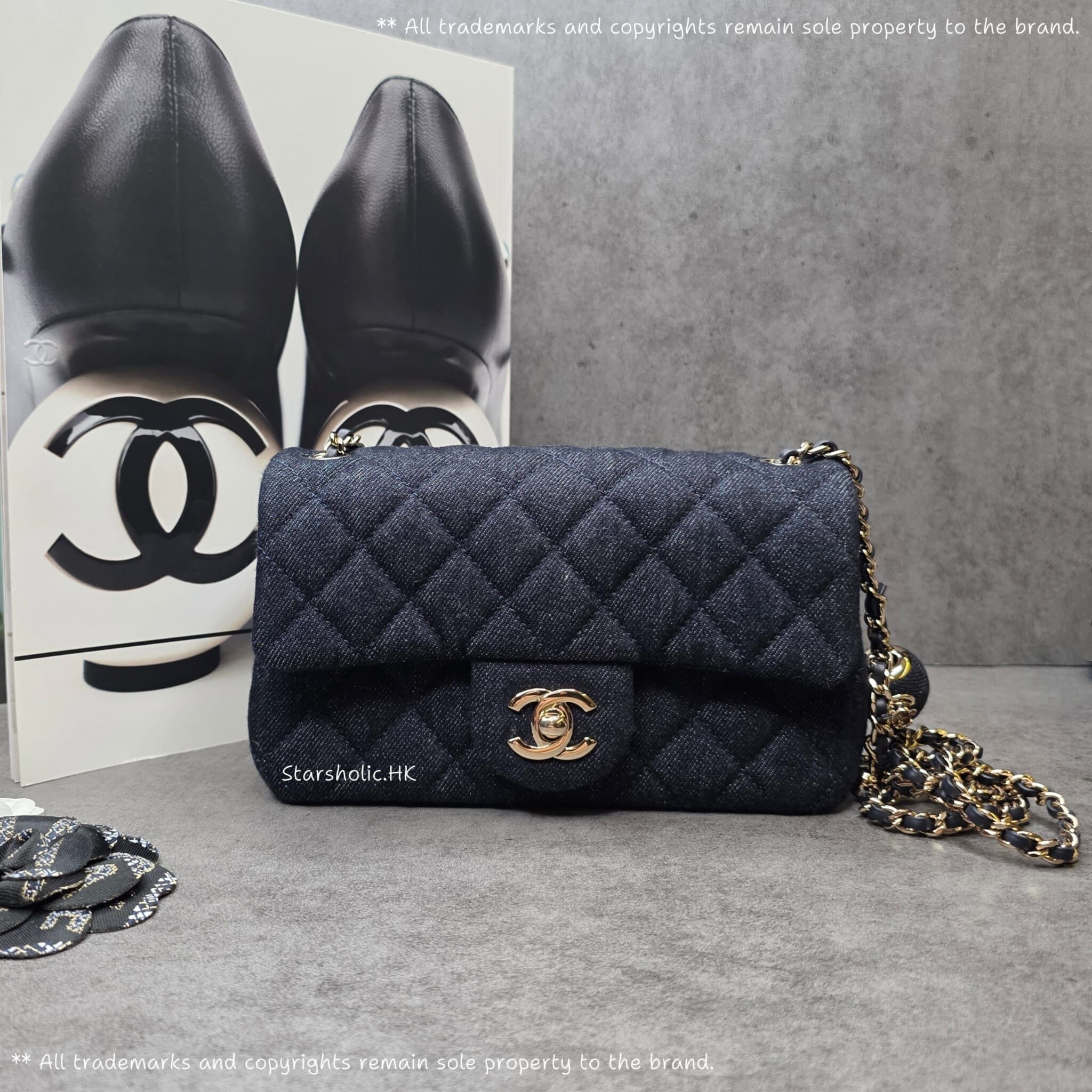 CHANEL 牛仔金球 20cm Flap Bag