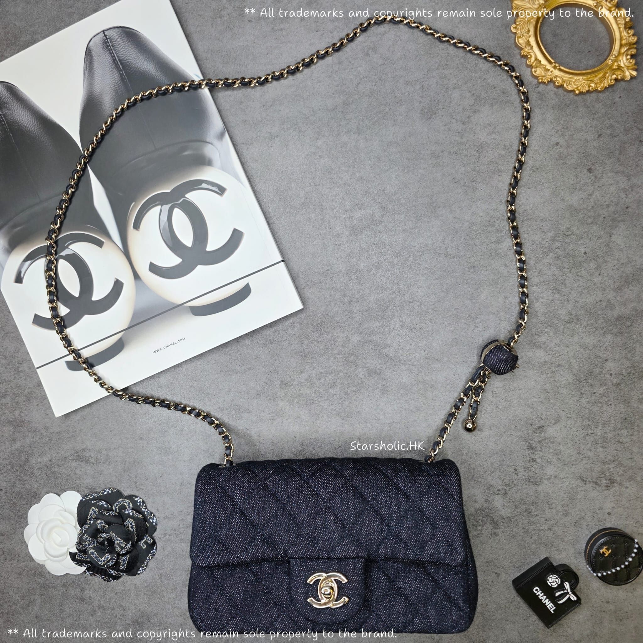 CHANEL 牛仔金球 20cm Flap Bag