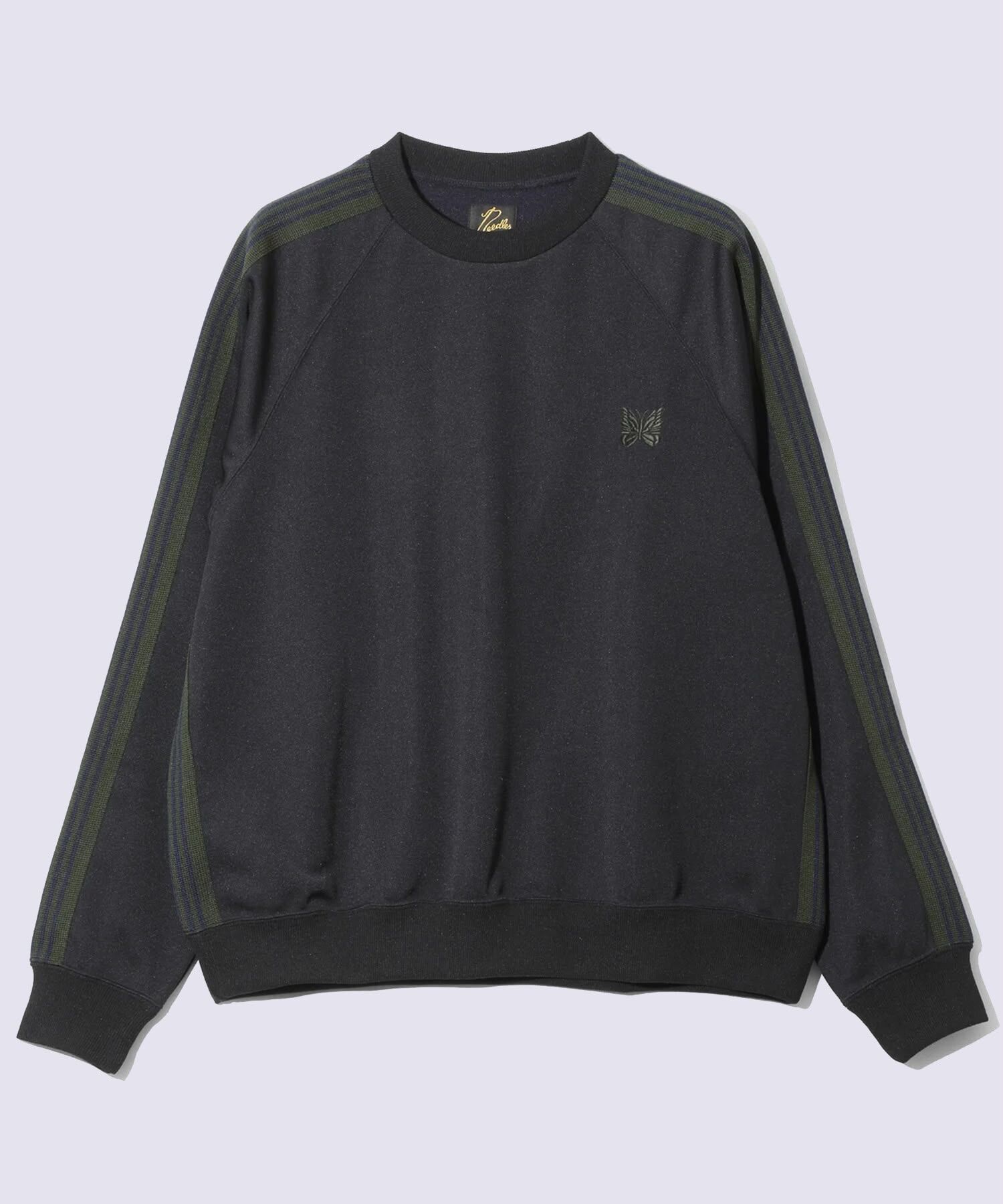 Needles Studious Track Crew Neck Shirt Poly smooth - Dark Navy