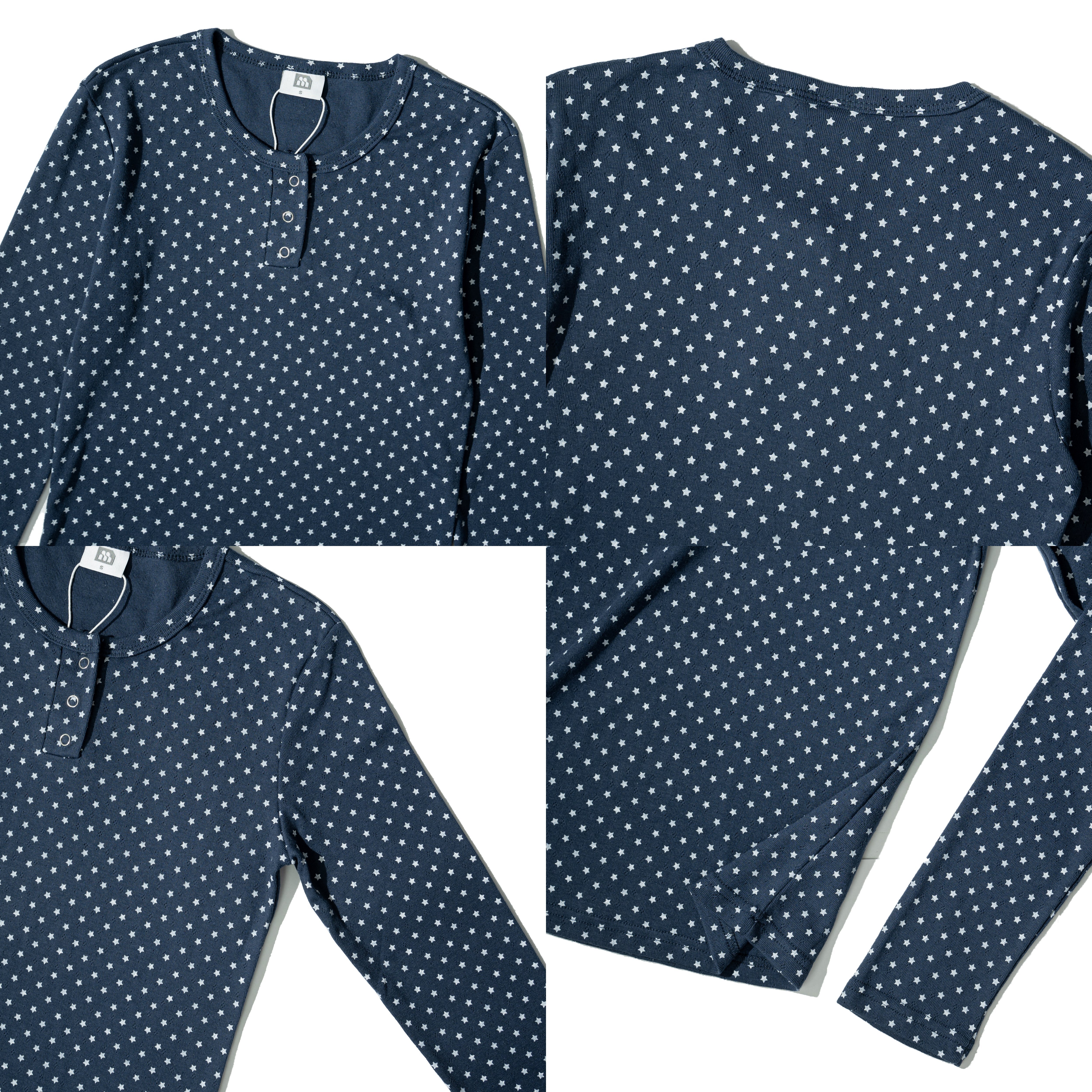 MIAO Polka Dot Henley LS Tee 女裝 滿版波點 亨利領長袖Tee [M-LT1]