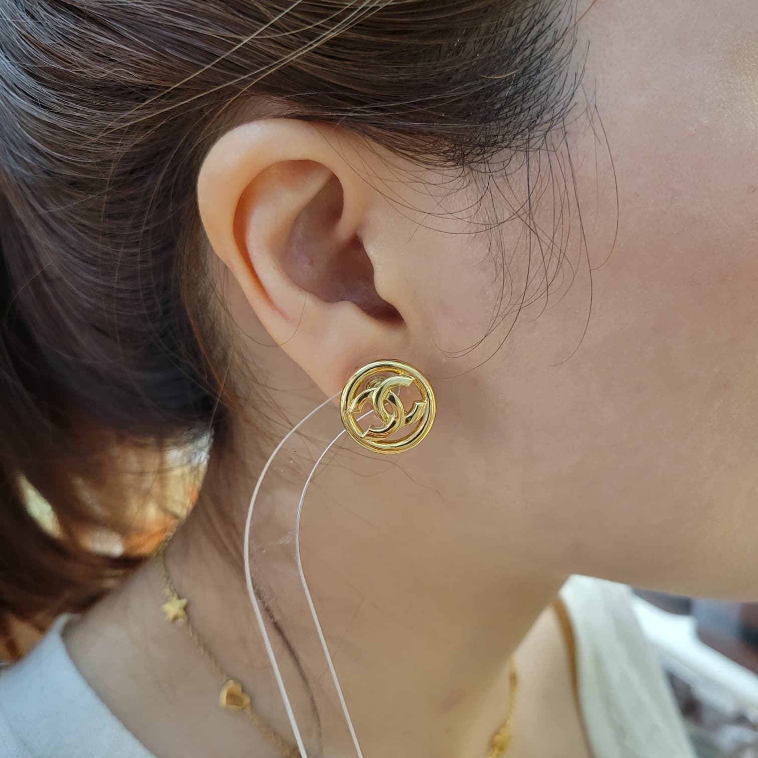 Chanel ABB462 金色圓形耳環