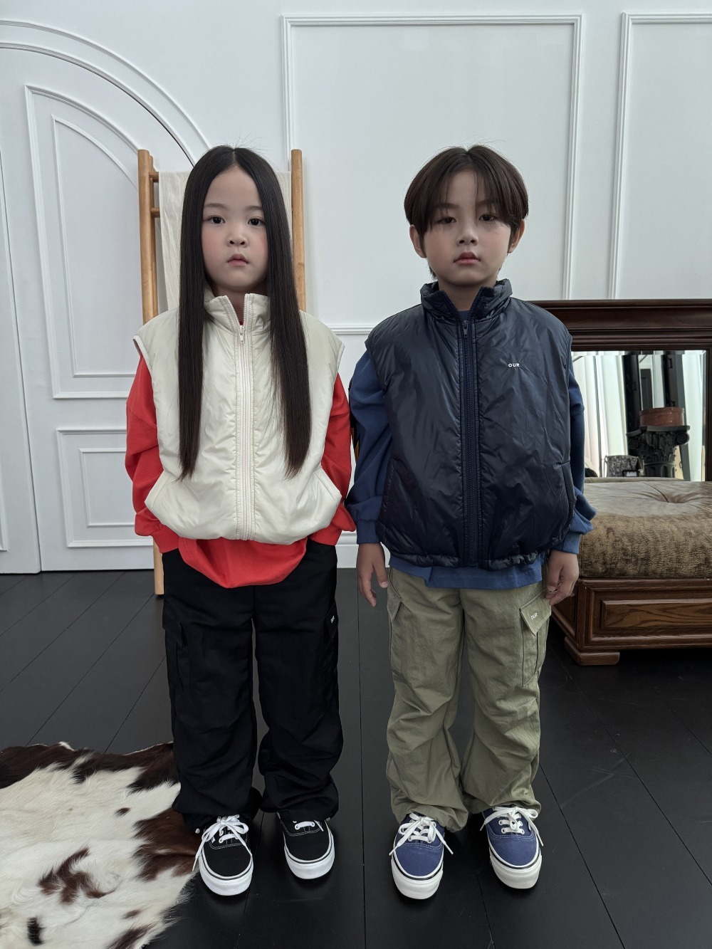 正韓秋our 三色立領拉鍊背心