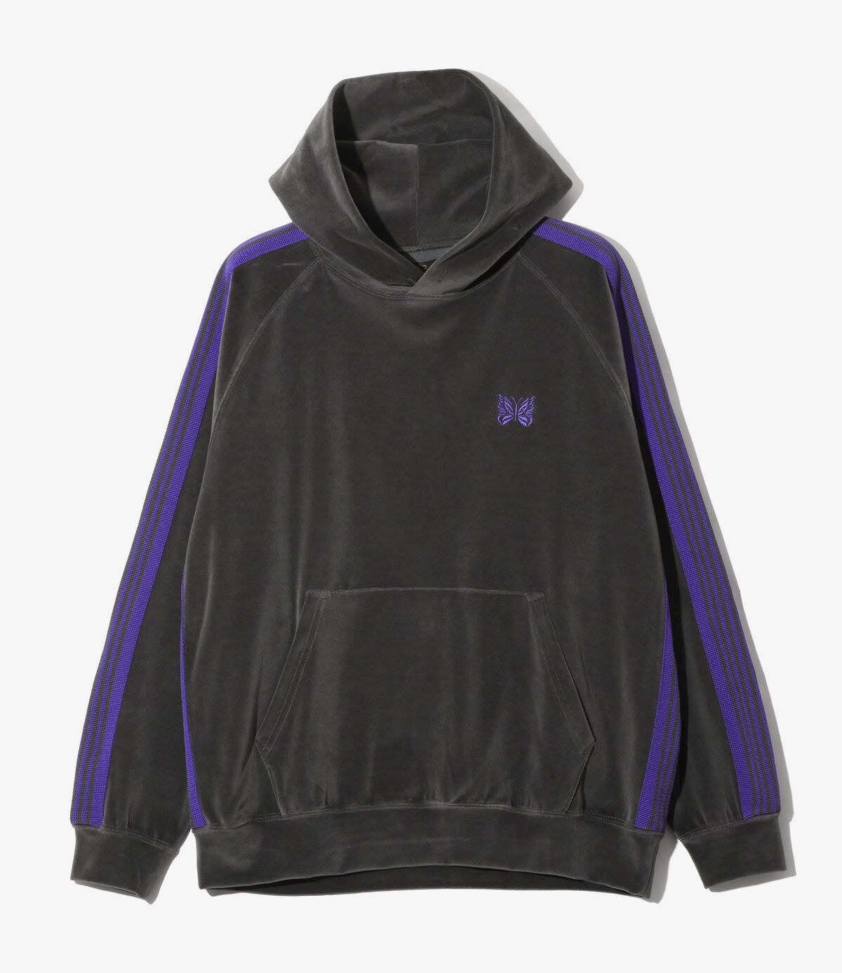 Needles FW26 Track Hoodie Velour - Charcoal