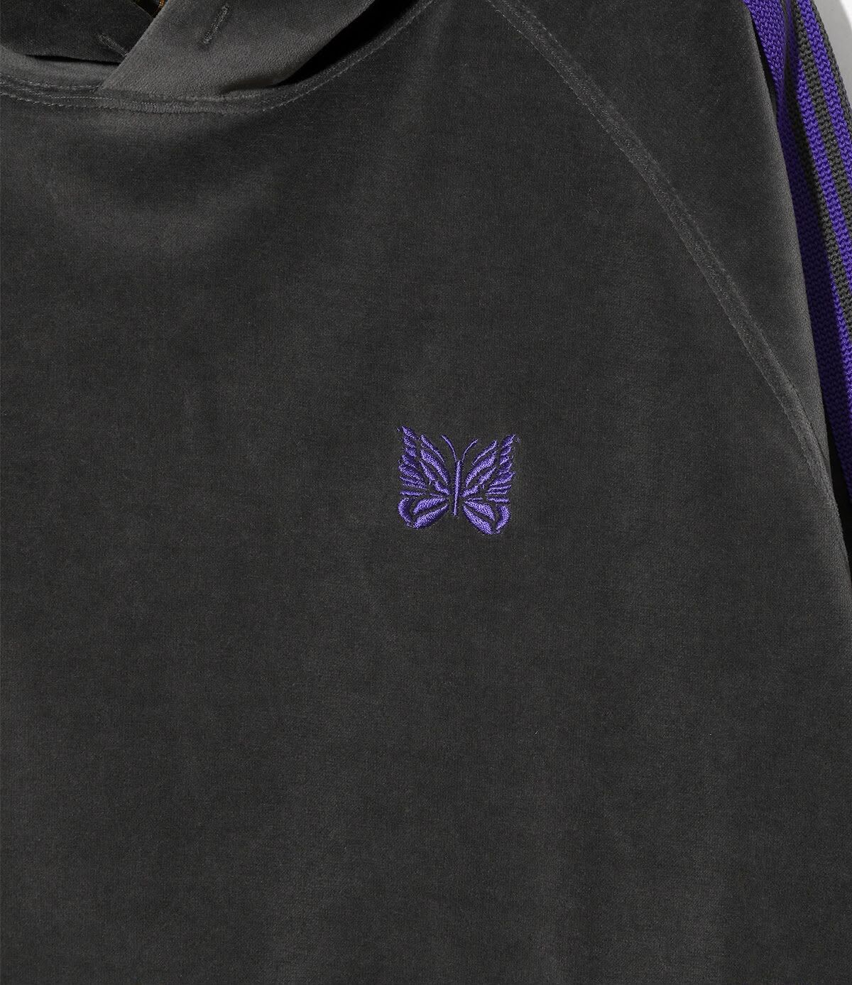Needles FW26 Track Hoodie Velour - Charcoal