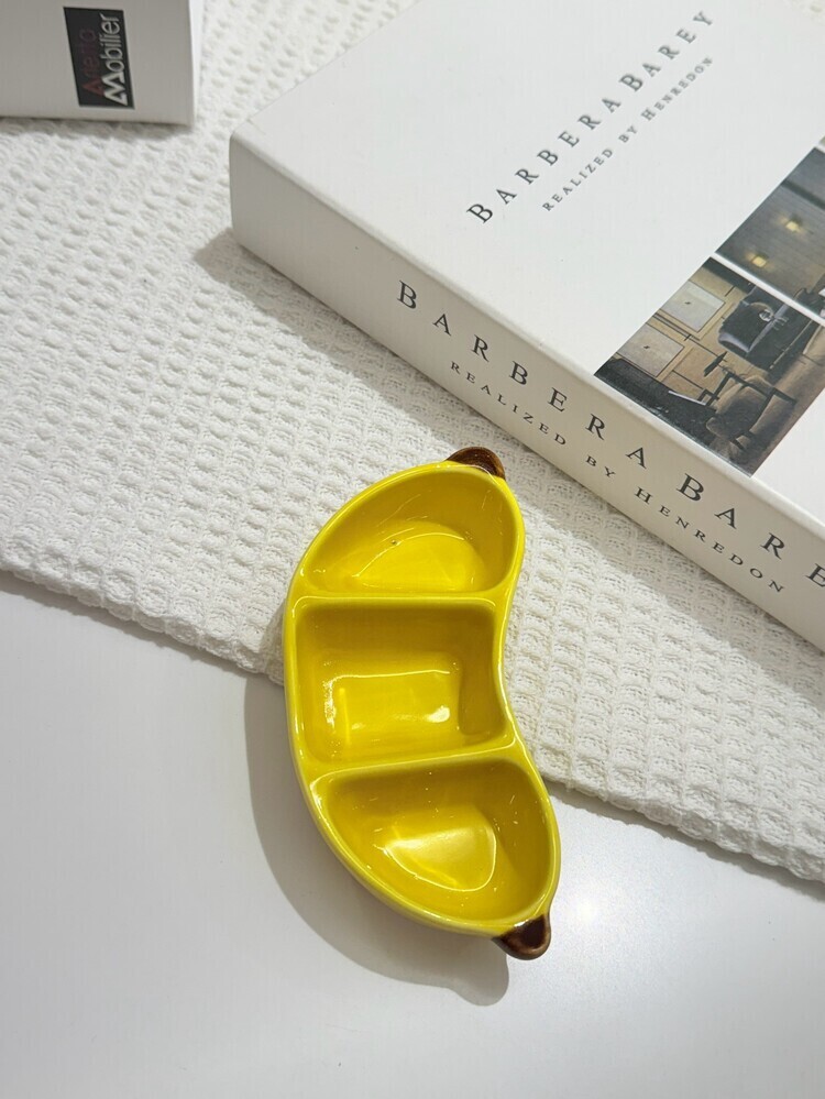 香蕉三格小碟子『約12*5*深度2.5cm』