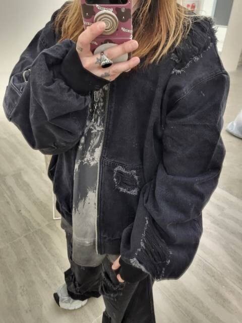 洗水爛拉鍊外套 GLAMOUR-201JK
