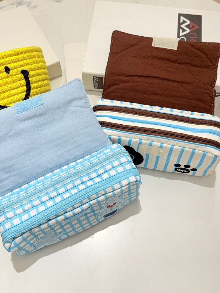 貓咪&星星掀蓋式手提筆袋