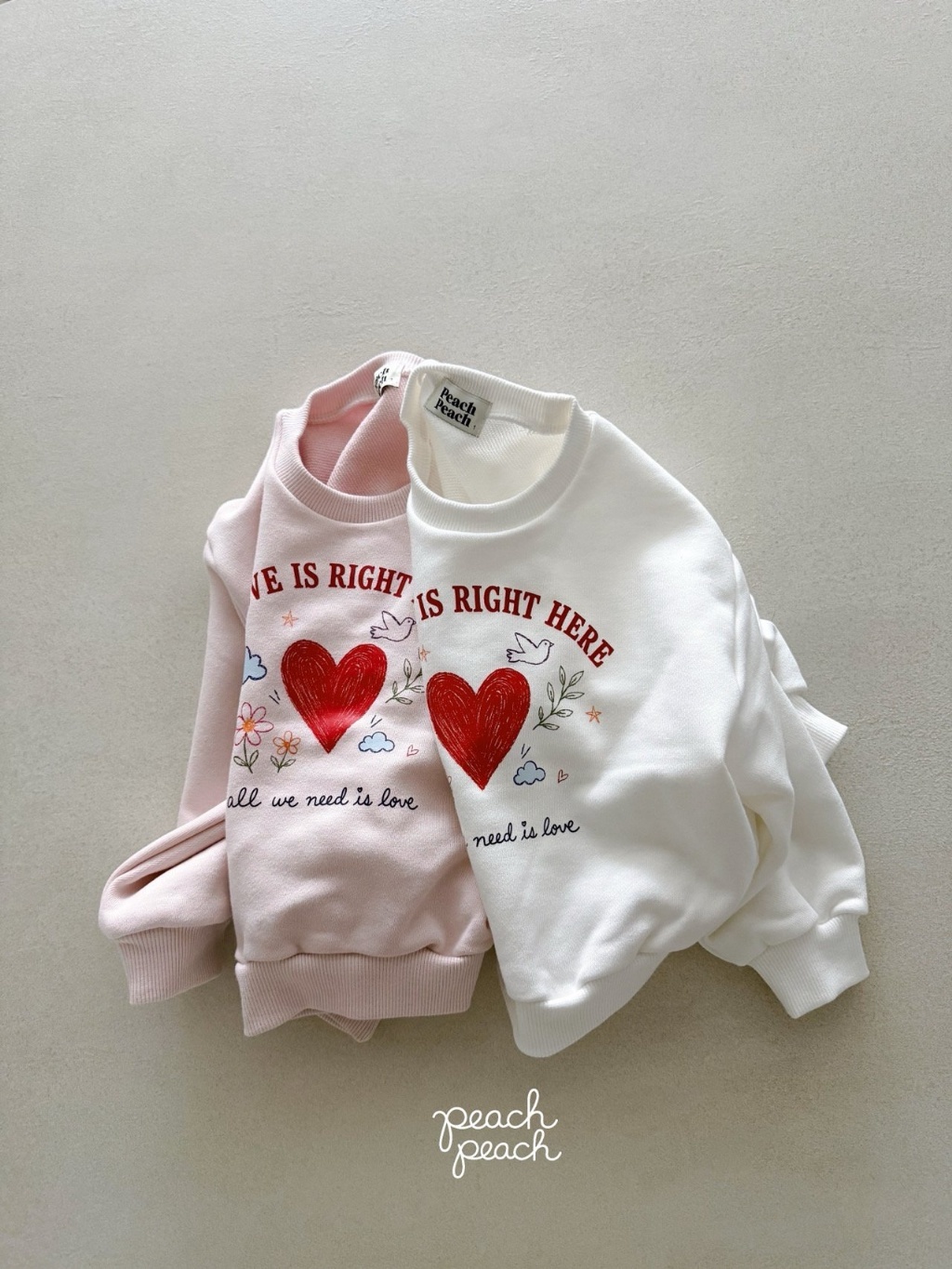 正韓秋PEACHPEACH 兩色和平鴿大學上衣