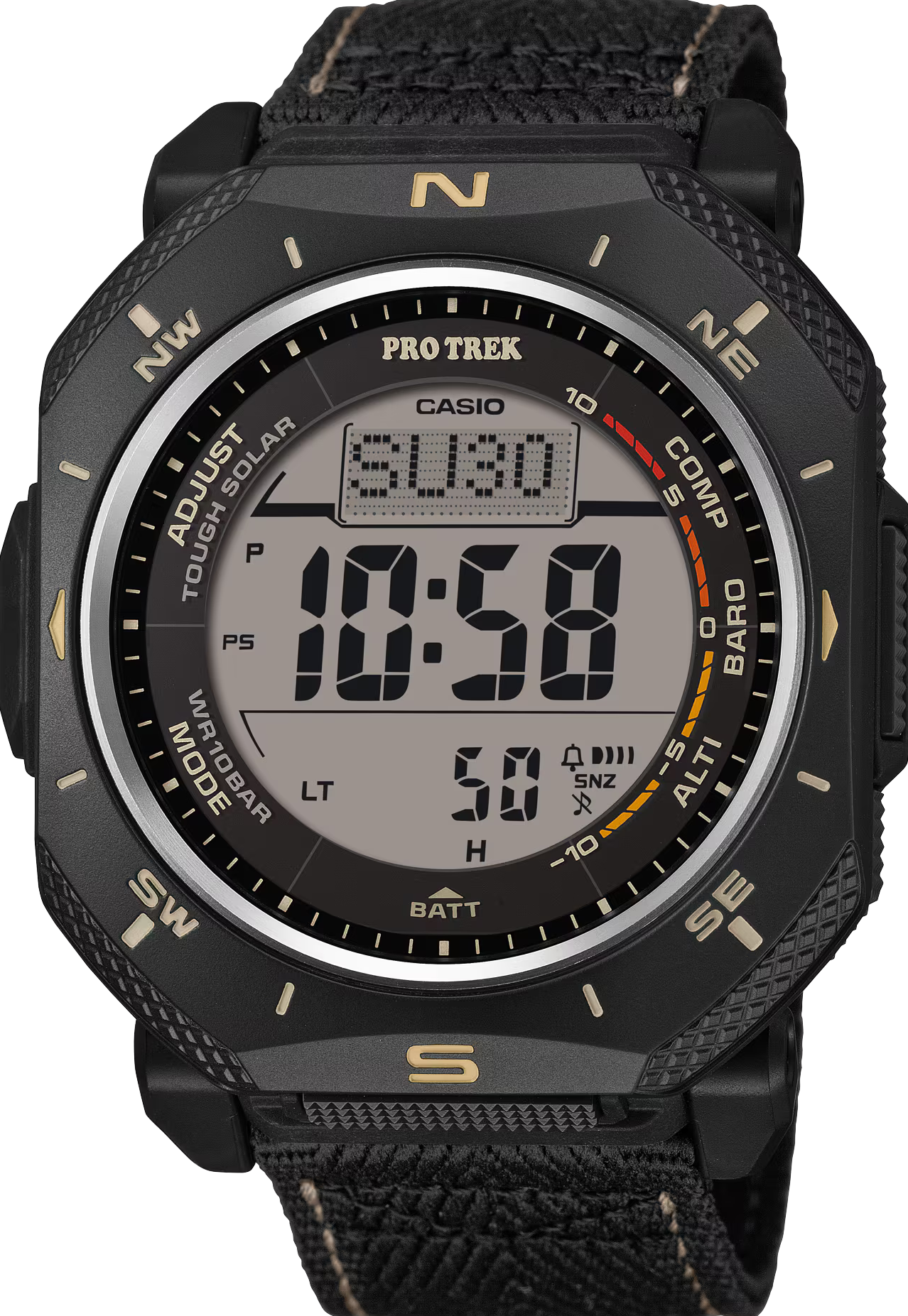 萬年鐘錶 - CASIO 卡西歐 PRO TREK 數位極致戶外太陽能電子運動登山錶 PRG-69B-1 錶徑 : 46.4mm