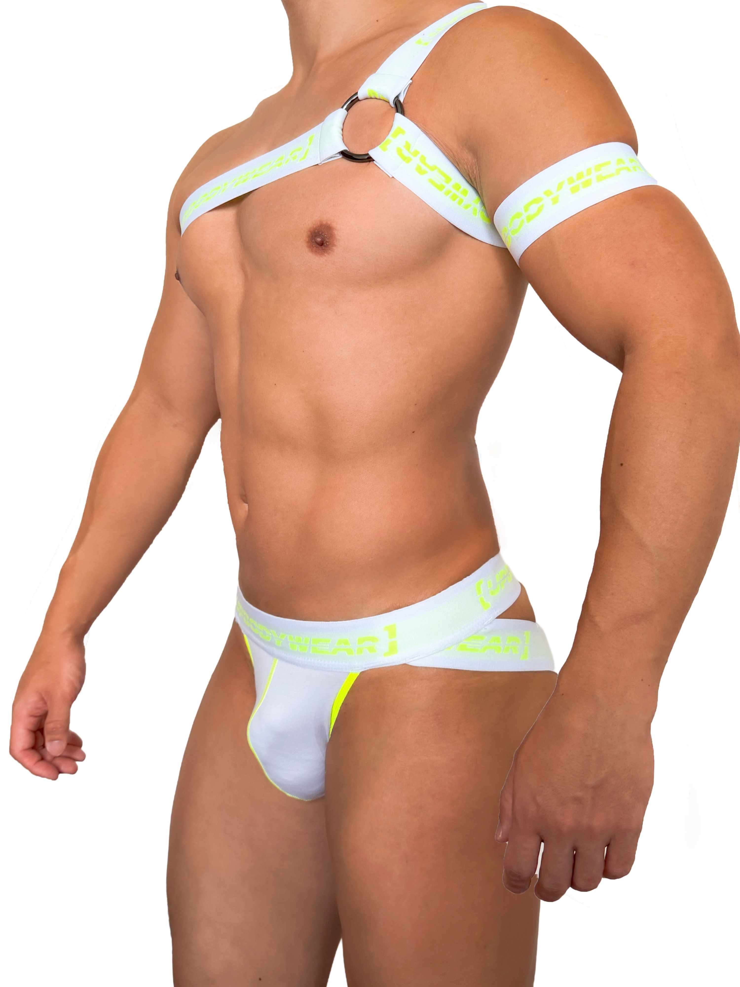 Party Harness 單肩派對胸甲+臂章 白/螢光青