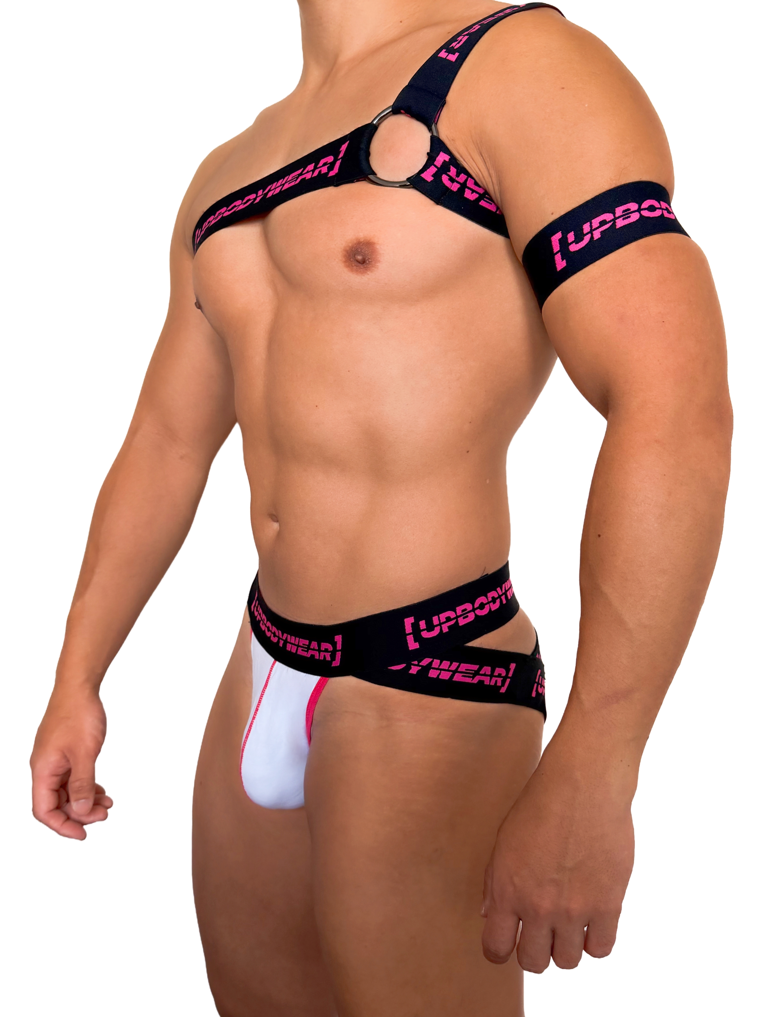 Party Harness 單肩派對胸甲+臂章 黑/桃紅