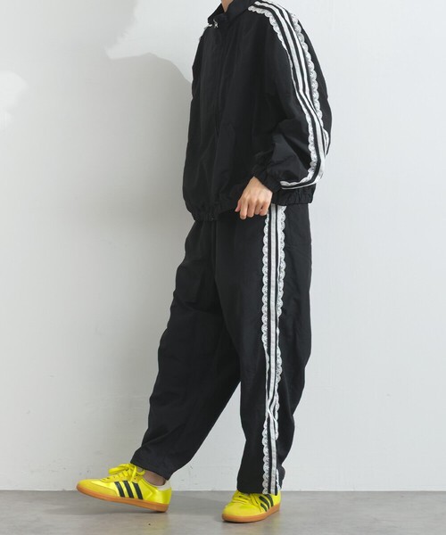 LN 防水尼龍蕾絲側條紋運動褲