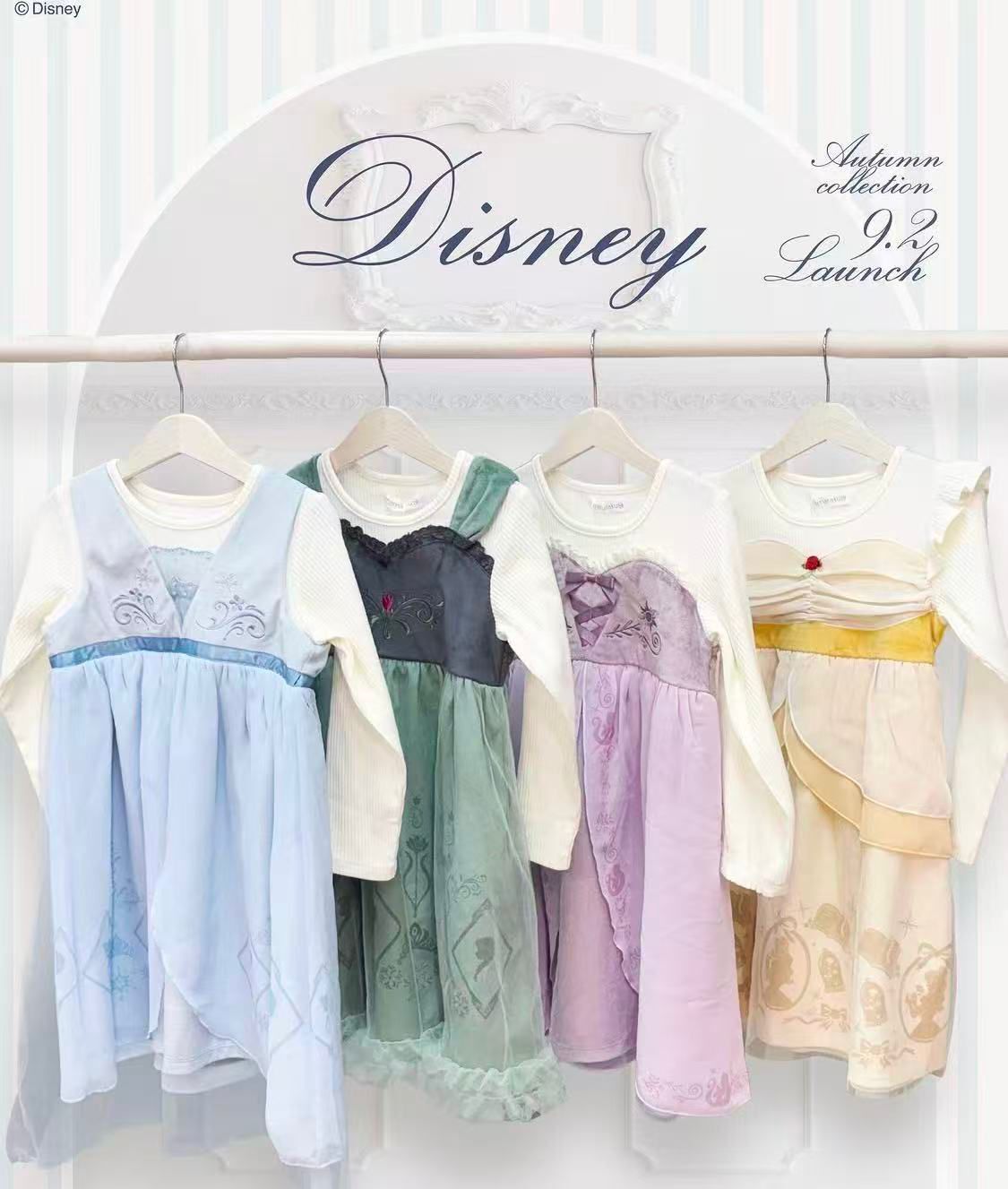 日單 mamaraku x Disney公主假兩件連衣裙