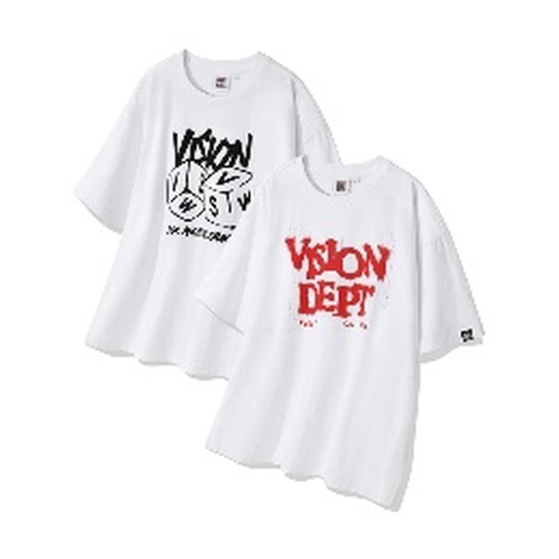 KOR-CCG0911-113 2件裝白色圖案T卹 VSW 2PACK Graphic T-Shirts White (B49S/B49M/B49L/B49XL)