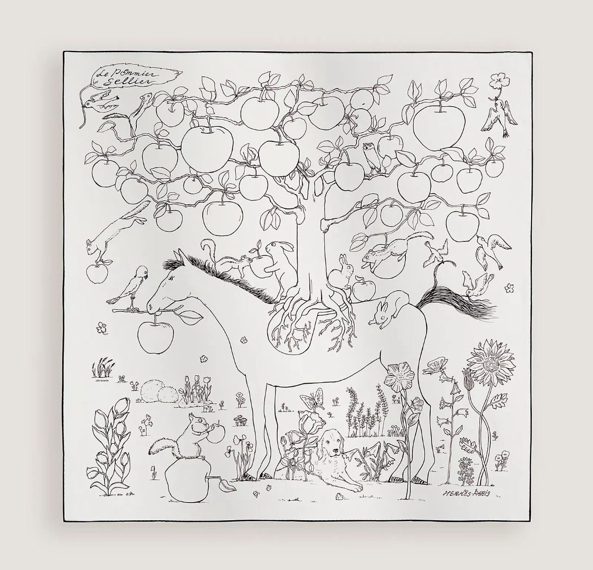 Le Pommier Sellier scarf 90cm