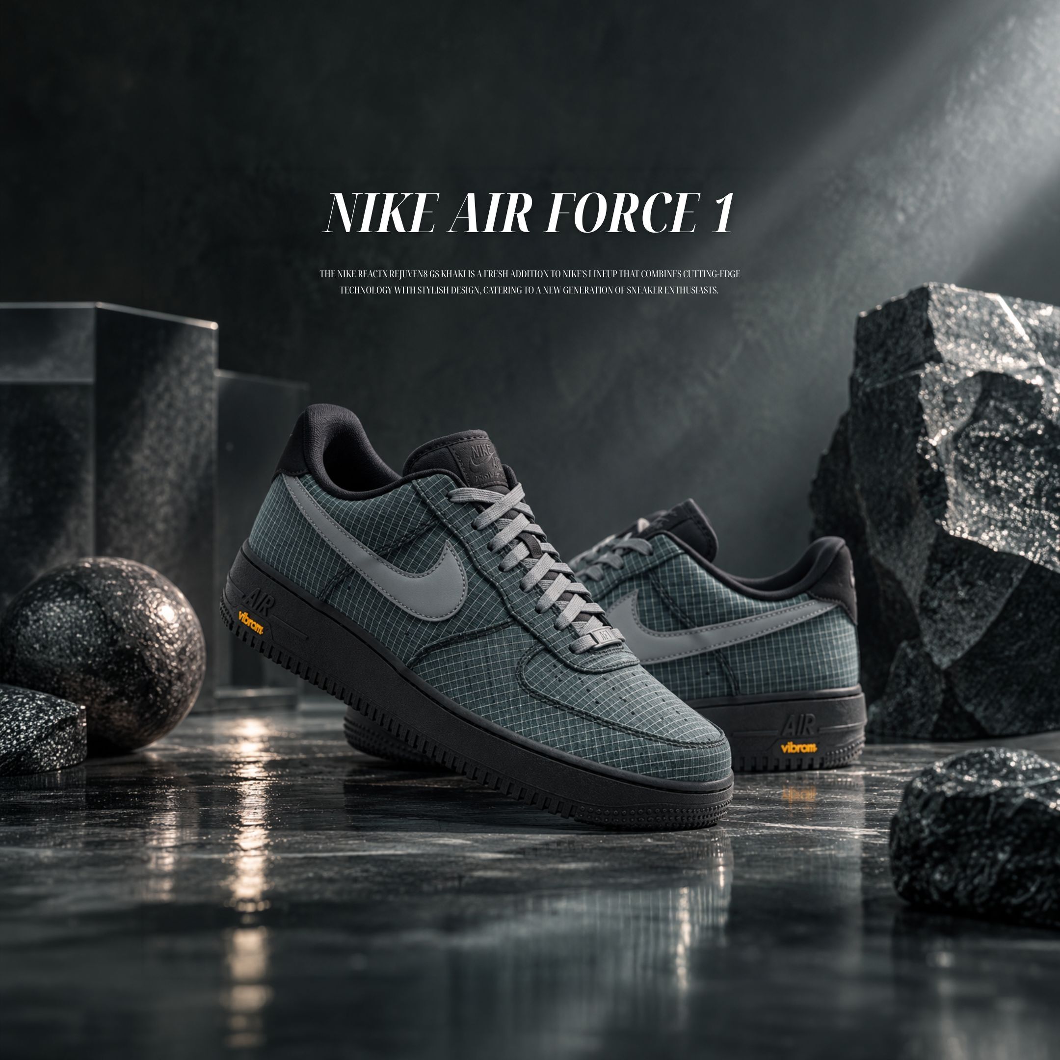 NICEDAY 現貨 Nike Air Force 1 LX Vibram 灰 城市灰 網格 灰黑 機能 復古 灰綠 IH1943-002