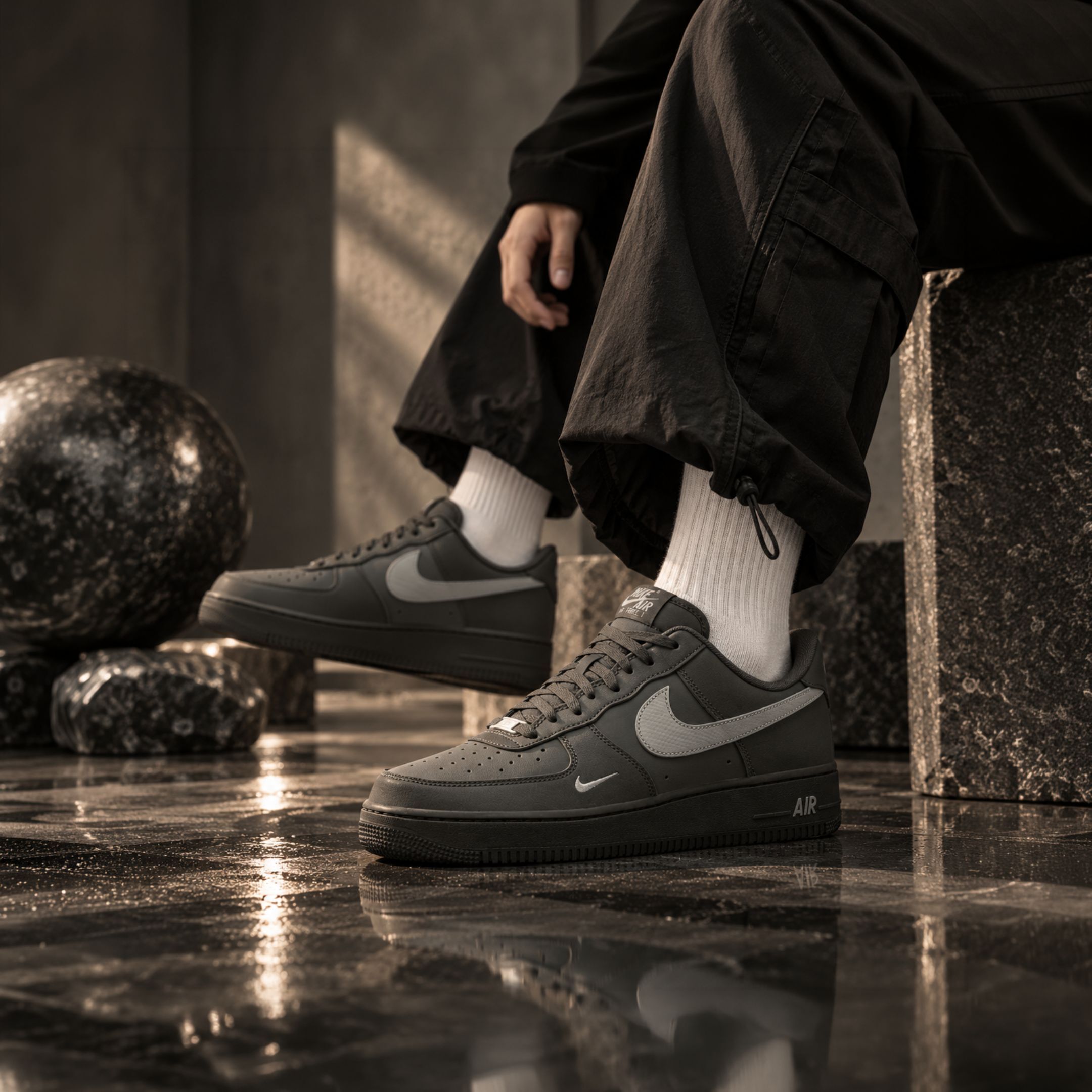 NICEDAY 代購 Nike Air Force 1 學院灰 鐵灰 深灰 小勾 月光灰 IV5732-001