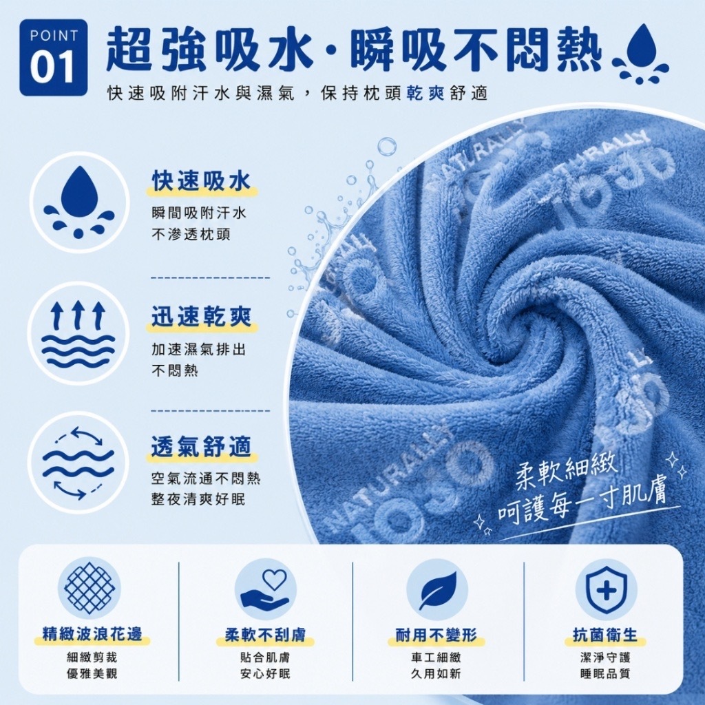 JOJO吸水枕頭巾 1套2條