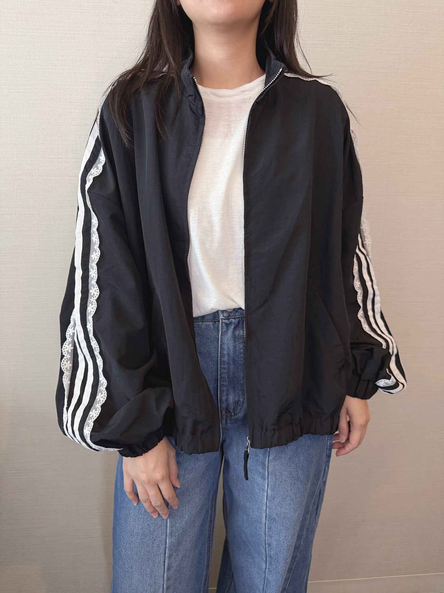 LN 防水尼龍蕾絲邊線運動外套