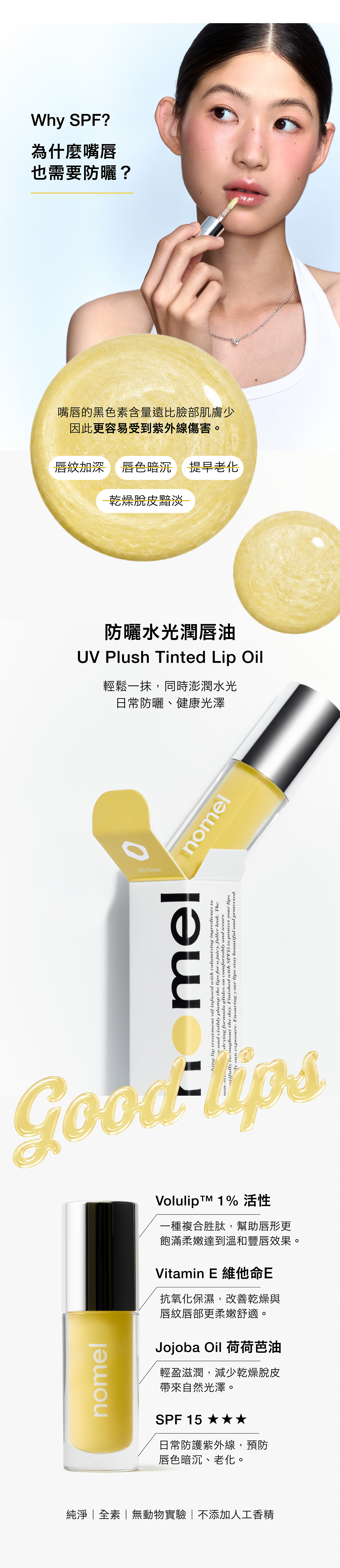 nomel 防曬水光潤唇油 嘴唇防曬重要性與紫外線防護說明
