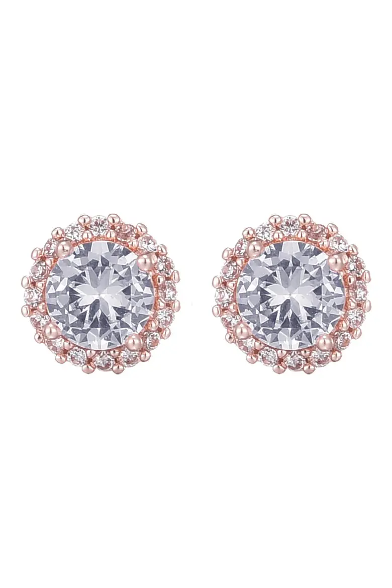 【預購】Adornia N091057 鋯石玫瑰金光環耳釘