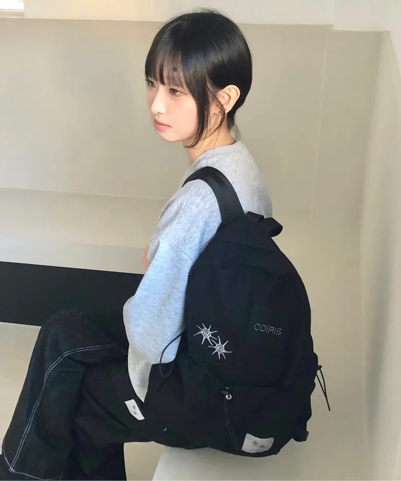 （現貨）韓牌 COIRIS 拼布 刺繡logo 抽繩 後背包 C-P00000CE