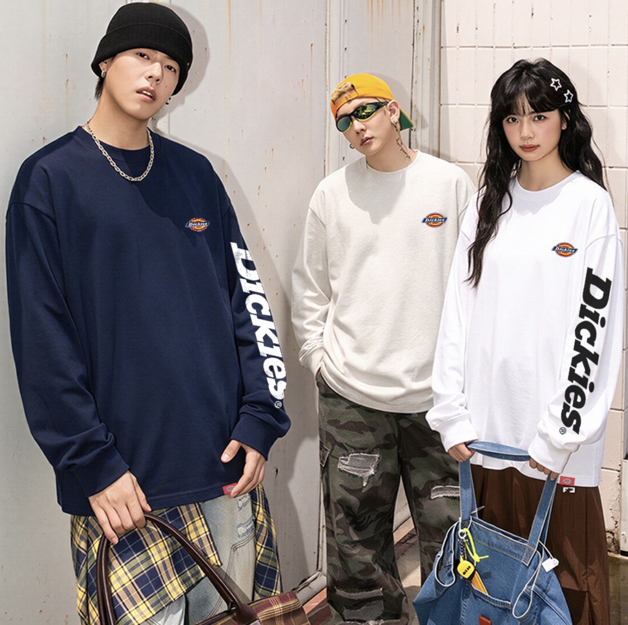 #預購 Dickies 320g 重磅基礎款 美式復古 手袖字體印花長踢 DKU263NKT384-GZAL-ZQ 四色