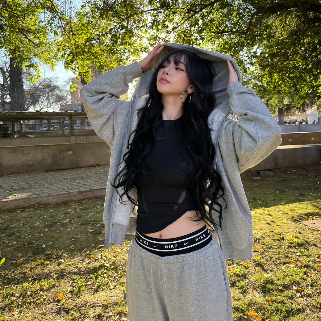 NIKE STUDIO FLEECE MEDIUM WEIGHT 柳智敏 劉知珉 KARINA同款 寬鬆 連帽 外套 兩色 (女款)