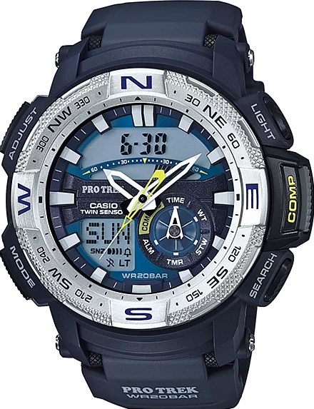 萬年鐘錶 - CASIO 卡西歐 PRO TREK  戶外運動多功能登山錶 PRG-280-2 錶徑 : 50mm