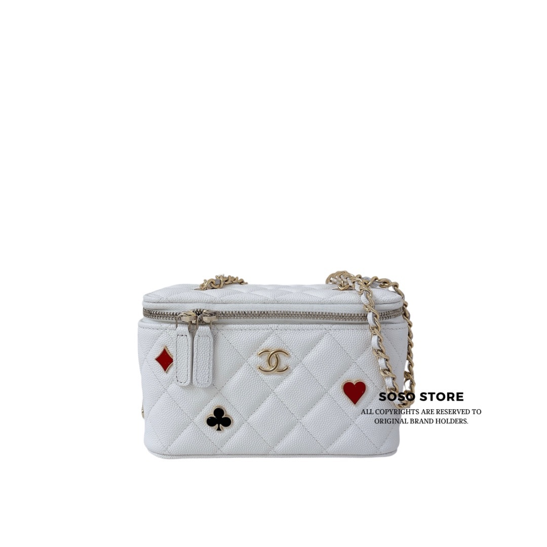 Chanel Coco Casino Vanity Case - White / GHW