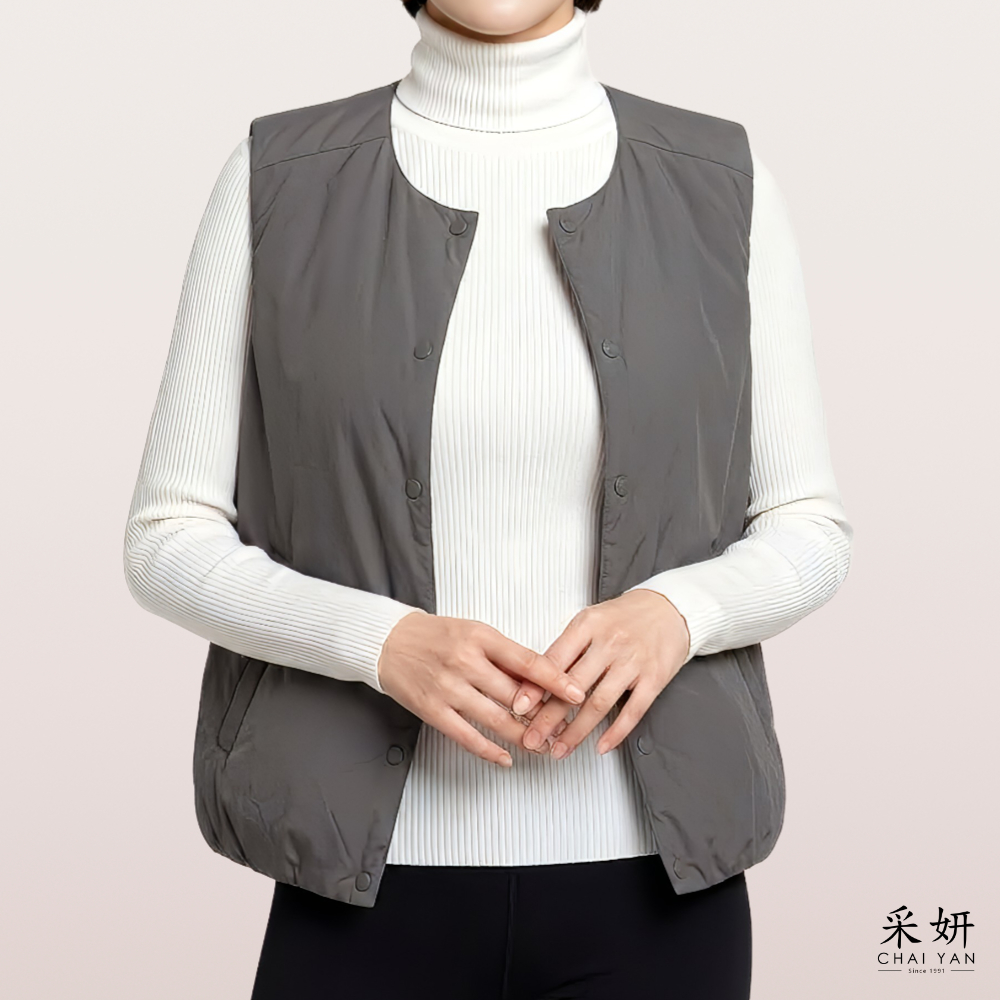 素面韓版壓釦背心