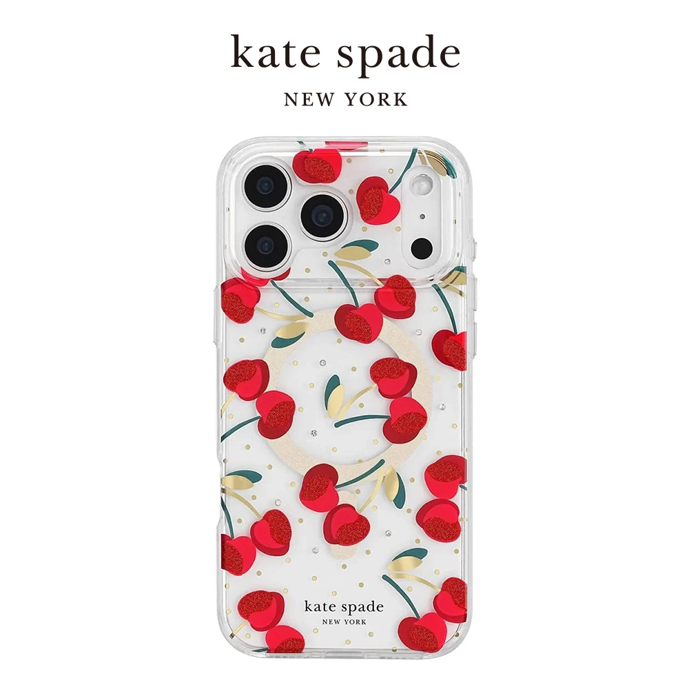 kate spade iPhone 18系列 精品磁吸防摔 手機殼 嬌豔櫻桃