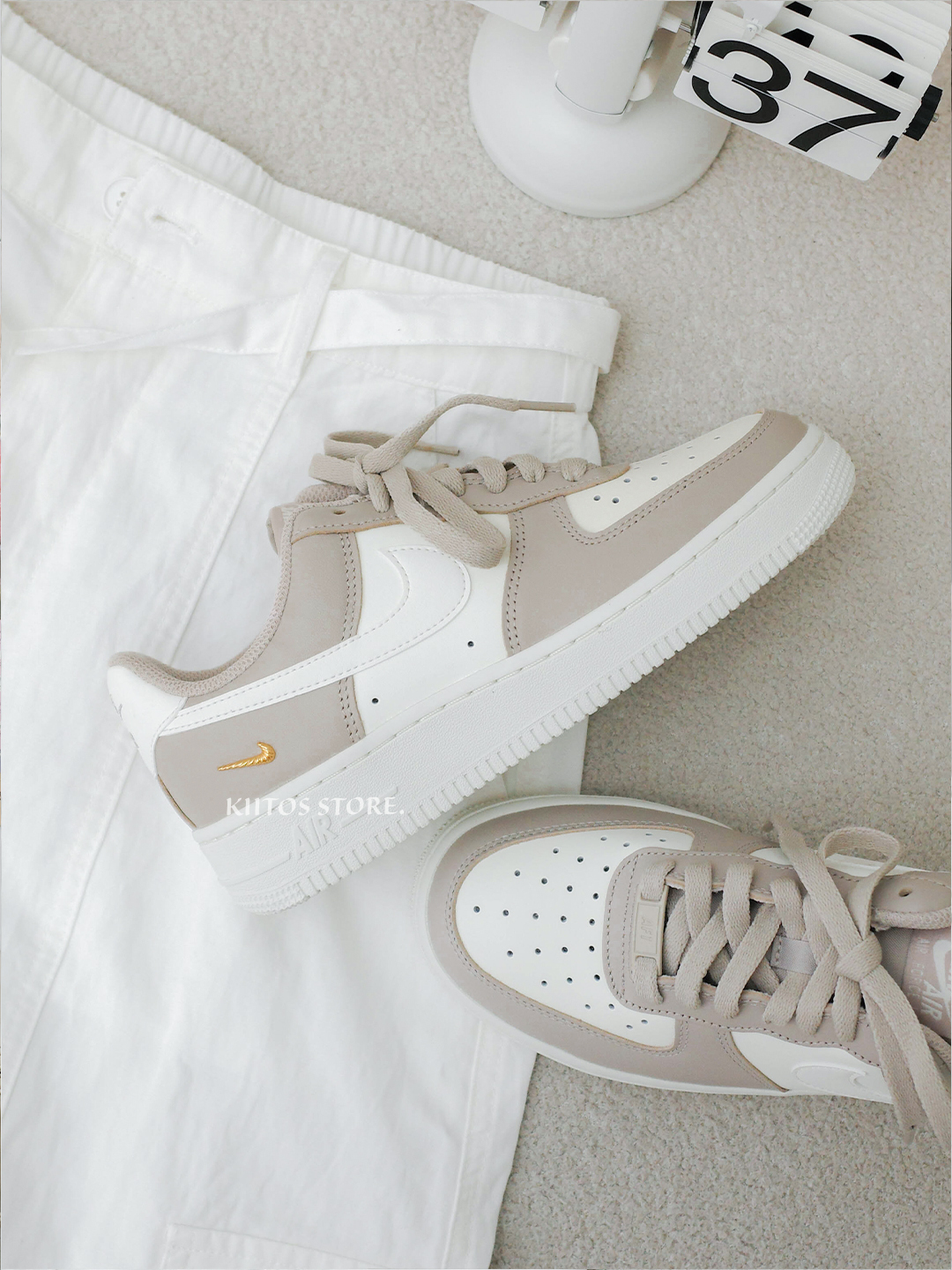 【預購】Nike Air Force  1 小金勾 燕麥色 米白色 女鞋 IV5197-200