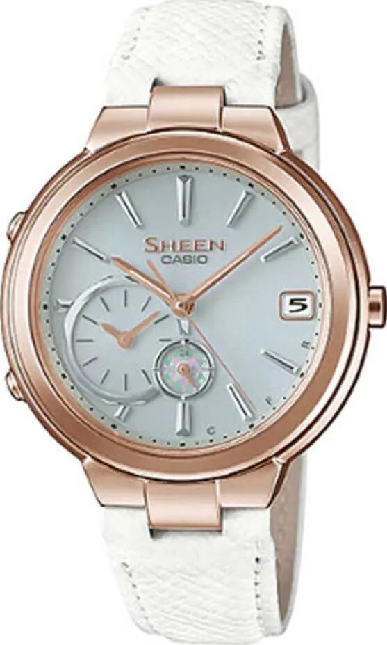 萬年鐘錶 - CASIO  Sheen 系列  都會女性太陽能藍芽萬年曆女錶 SHB-200CGL-7 錶徑34.9MM