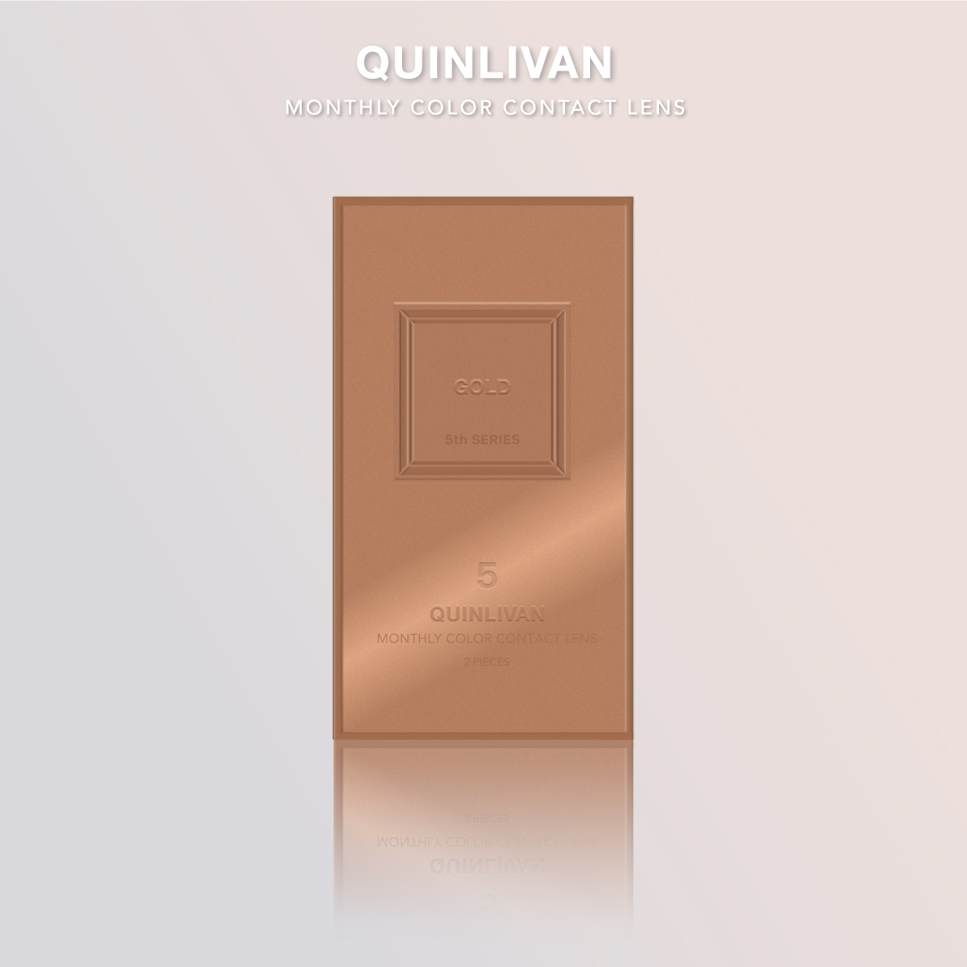 Quinlivan昆凌  5週年系列彩色月拋 黃金棕/珍珠灰 2片裝