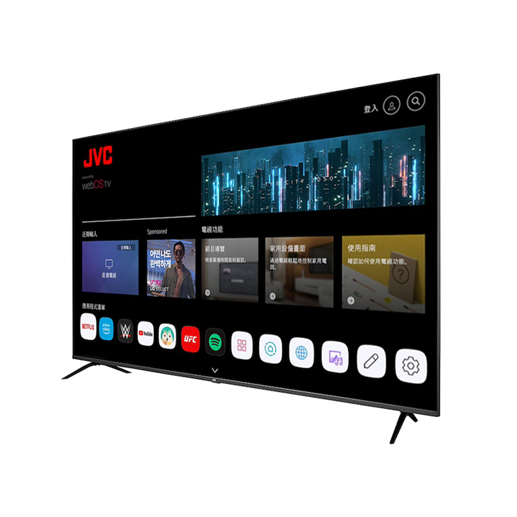 [送桌上安裝] JVC 65吋 4K AirPlay2 飛輪體感連網液晶顯示器(65TG2)