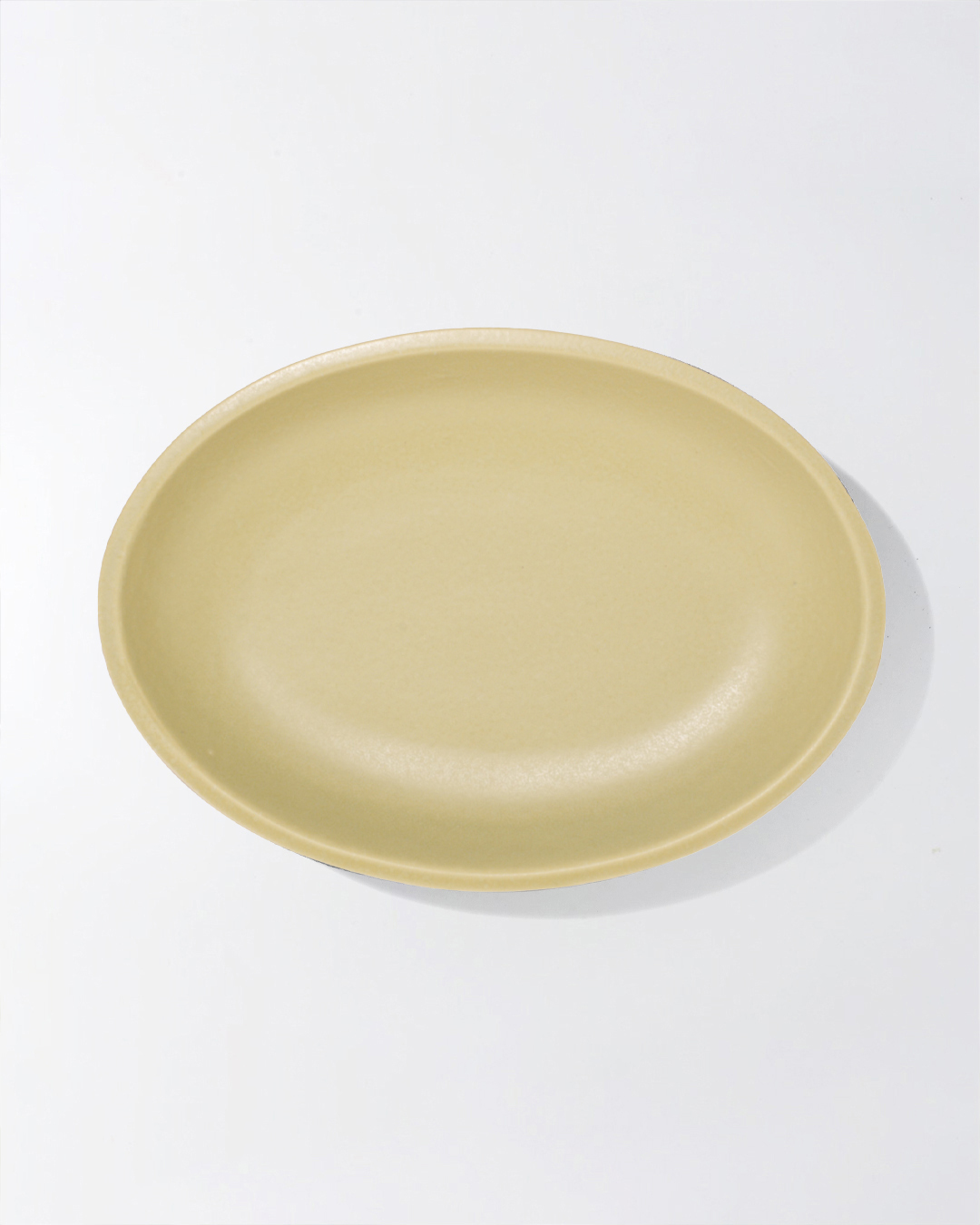 Madurai 28cm oval bowl yellow green L ｜studio m'